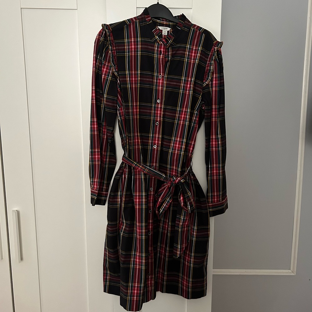 J.Crew Factory Tartan Shirtdress